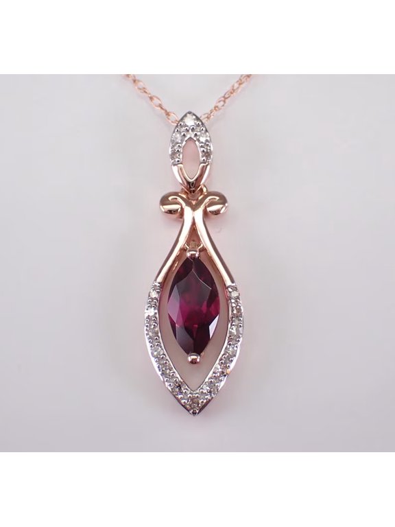 14K Yellow Gold Plated Marquise Cut Lab Created Fire Opal Women Pendant Necklace