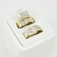thumbnail image 1 of Lakshya Jewel LLC 2.00 Ct Cubic Zirconia His Her Wedding Ring Trio Set 14K Yellow Gold Plated, 1 of 4