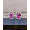 thumbnail image 1 of Lakshya Jewel LLC 4.82 Ct Oval Cut Pink CZ Earrings for Women Stud 14K White Gold Finish, 1 of 3