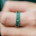 thumbnail image 1 of Lakshya Jewel LLC Lab Created Green Emerald for Women Full Eternity Wedding Band Ring 14k White Gold Finish, 1 of 5