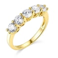 thumbnail image 1 of Lakshya Jewel LLC Roud Cut Cubic Zirconia 5-Stone 14K Yellow Gold Finish Women's Engagement Ring, 1 of 3