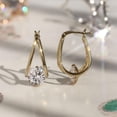 thumbnail image 1 of Lakshya Jewel LLC Stunning 14K Yellow Gold Finish Round Cut Cubic Zirconia Hoop Earrings, 1 of 4