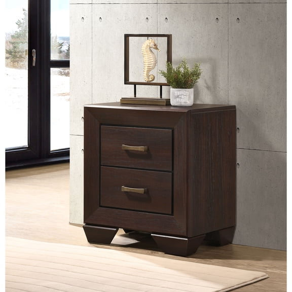 Lakwi Copper Dark Cocoa 2-Drawer Rectangular Nightstand