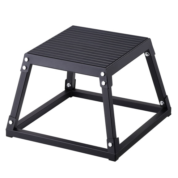 Lakwi Plyometric Jump Box, 12 Inch Plyo Box, Steel Plyometric Platform and Jumping Agility Box, Anti-Slip Fitness Exercise Step Up Box for Home Gym Training, Conditioning Strength Training, Black