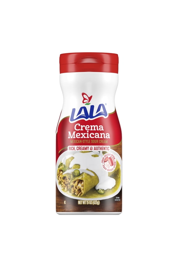 Crema Mexicana Refrigerated Pourable Sour Cream Topping, 15 oz. Tub
