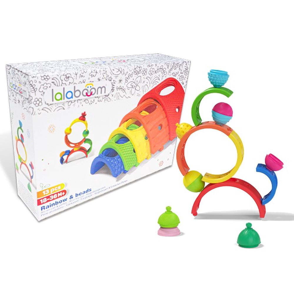 Lalaboom Arches Rainbow & Beads 13 pcs - Cheeky Monkey Toys