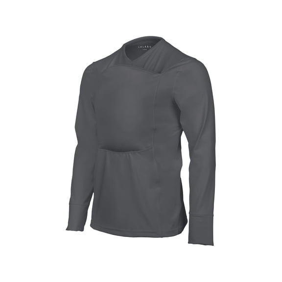 Lalabu Long Sleeve Dad Shirt | Baby Carrier | Baby Wrap | Babywearing | for Dads | Large | Gray