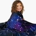 thumbnail image 1 of Lalaby Weighted Blanket for Kids (7lbs) - Bamboo and Minky Reversible Cover 41x60 for a Child 60-80 lbs - Cooling Heavy 100% Cotton Kids Weighted Blanket - Washable Cover (Galaxy Print), 1 of 8