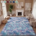 thumbnail image 1 of Lalado 5ft x 8ft Shag Area Rug, Soft Fluffy Indoor Tie-Dye Area Rugs for Living Room Bedroom Decor Carpet, Rainbow Purple, 1 of 9
