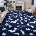 thumbnail image 1 of Lalado 5ft x 8ft Shag Area Rug, Soft Fluffy Indoor Tie-Dye Area Rugs for Living Room Bedroom Decor Carpet, Blue & White, 1 of 5
