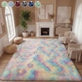 thumbnail image 1 of Lalado 8ft x 10ft Shag Area Rug, Soft Fluffy Indoor Tie-Dye Area Rugs for Living Room Bedroom Decor Carpet, Rainbow Pink, 1 of 9