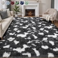 thumbnail image 1 of Lalado 8ft x 10ft Shag Area Rug, Soft Fluffy Indoor Tie-Dye Area Rugs for Living Room Bedroom Decor Carpet, Gray & White, 1 of 8
