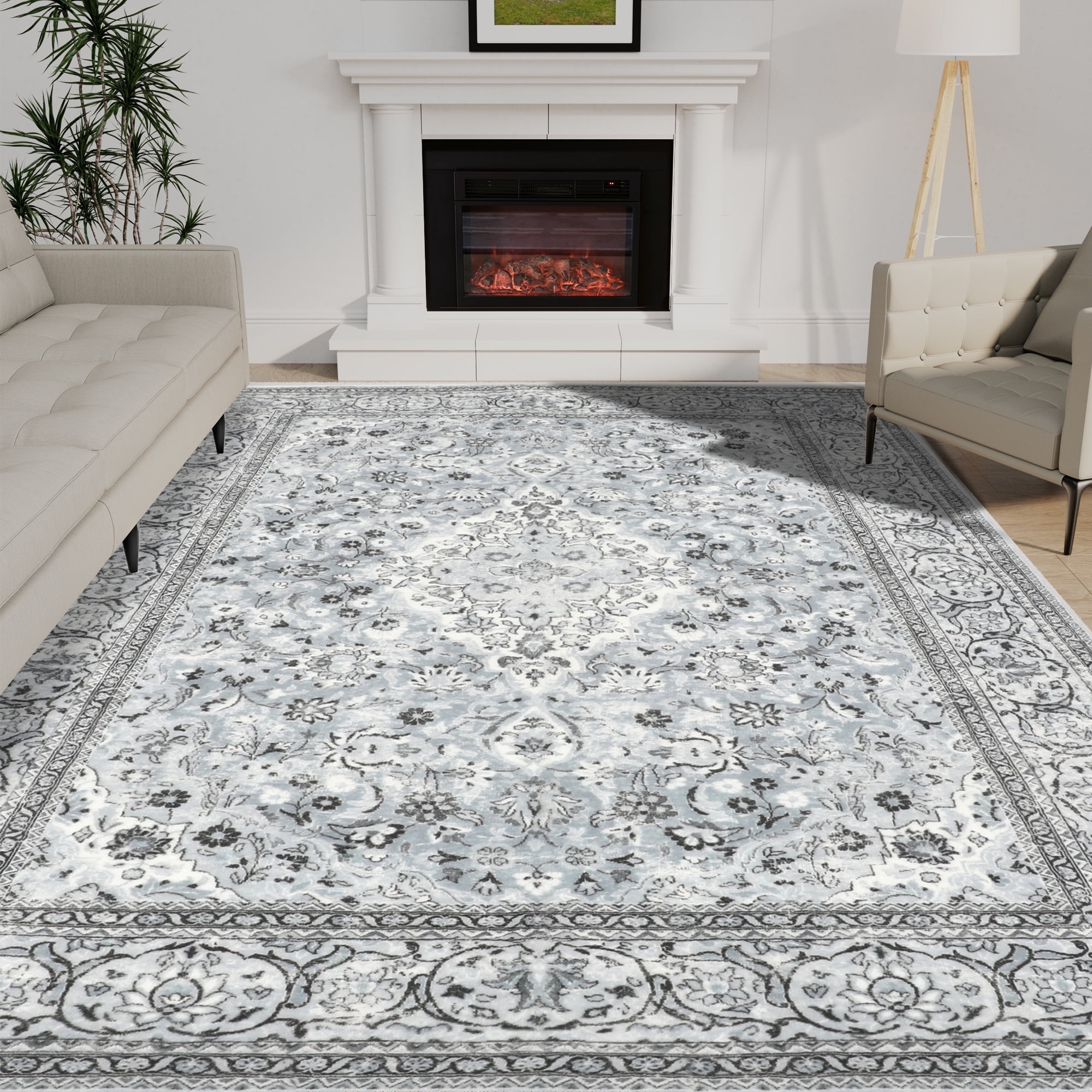 Lalado Vintage Area Rugs, 8ft x 10ft Washable Area Rugs for Living Room ...