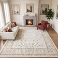 thumbnail image 1 of Lalado 8ft x 10ft Area Rugs for Living Room Washable Rugs Boho Floral Carpet Soft Low Pile Non-Slip Rug for Bedroom Dining Room Indoor Vintage Home Decor, Brown, 1 of 11