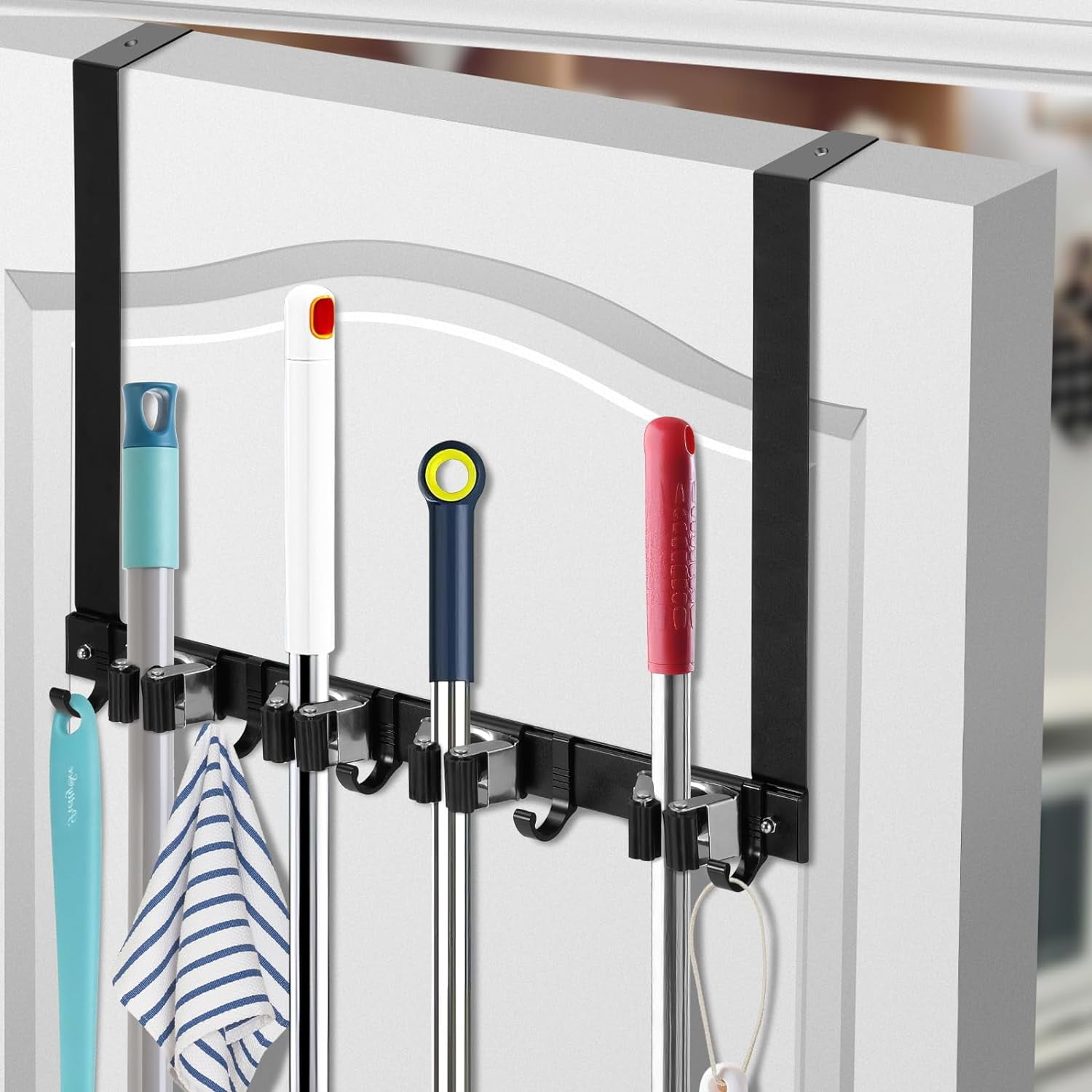 Over the door broom holder sale