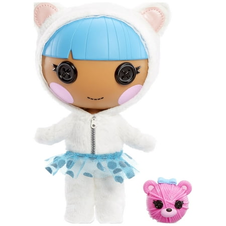 Lalaloopsy Littles Doll Bundles Snuggle Stuff with Pet Bear Playset Package, 7" Winter-Themed Doll with Changeable Blue and White outfit in Reusable Play House, Toys for Girls Ages 3 4 5+