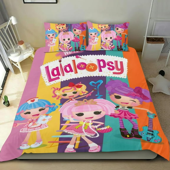 Lalaloopsy party supplies-themed Bed Sheet Set Three Piece Set Comfortable And Skin Friendly Unique Design Home Decor Gifts For Family Friends fans54''x79''135cm*200cm