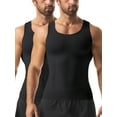 thumbnail image 1 of Lalamelon 2 Pack Compression Shirts for Men Shapewear Vest Body Shaper Abs Abdomen Slim Tank Elastic Top Undershirt, 1 of 6