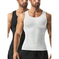 thumbnail image 1 of Lalamelon 2 Pack Compression Shirts for Men Shapewear Vest Body Shaper Abs Abdomen Slim Tank Elastic Top Undershirt, 1 of 6