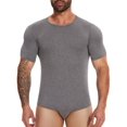 thumbnail image 1 of Lalamelon Men Short Sleeve Romper Pajama Bodysuit Rompers Crew Neck Sleepwear Tops One Piece Basic Onesie, 1 of 6