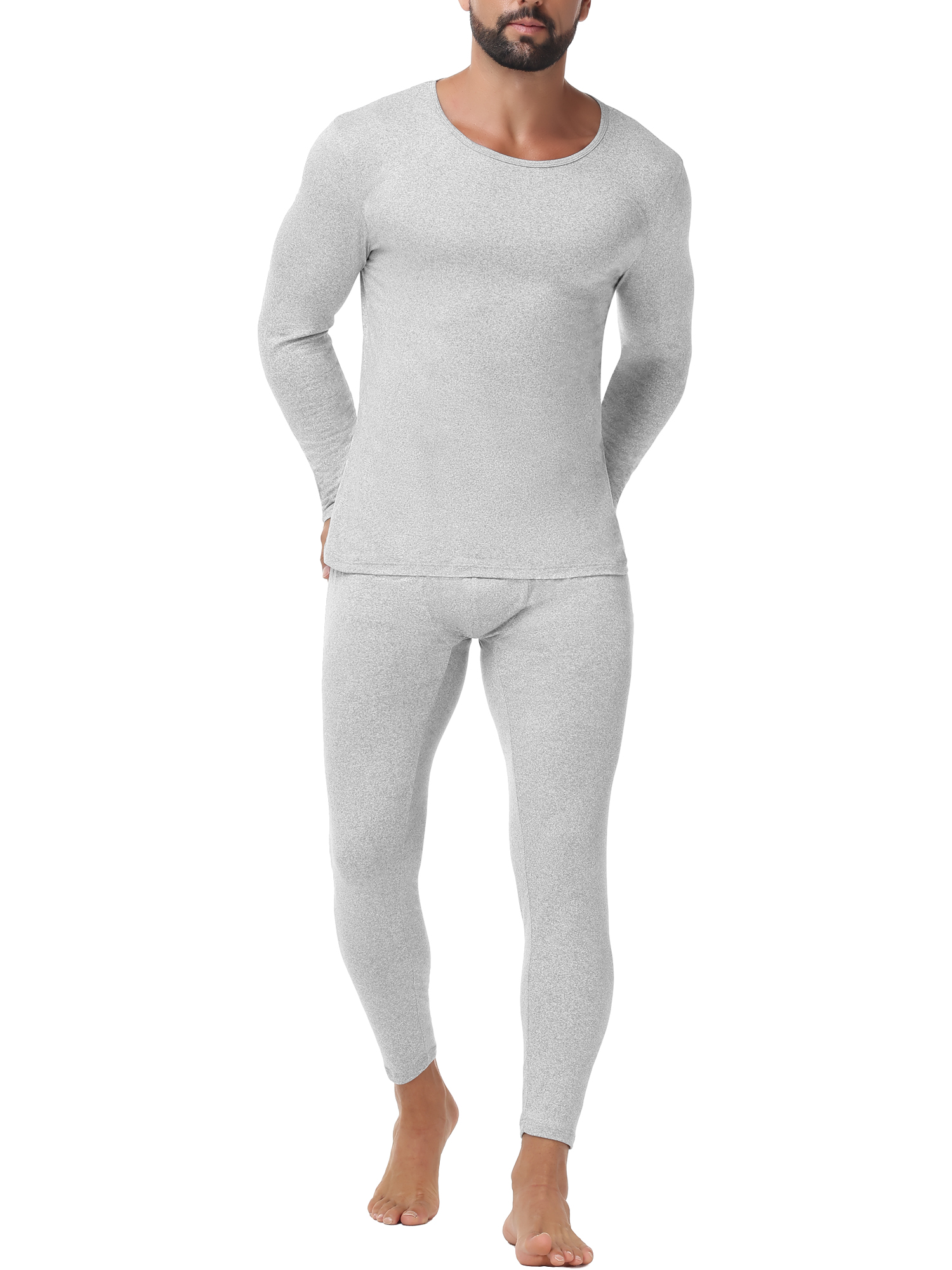 Knwer Clothing Men's Thermal Underwear Set – Long Sleeve Top & Long Johns – PolyCotton, Warm Baselayer
