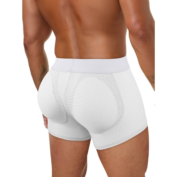 Lalamelon Mens Butt Padded Underwear Mens Mesh Shapewear Boxer Briefs with Butt Enhancing Pads