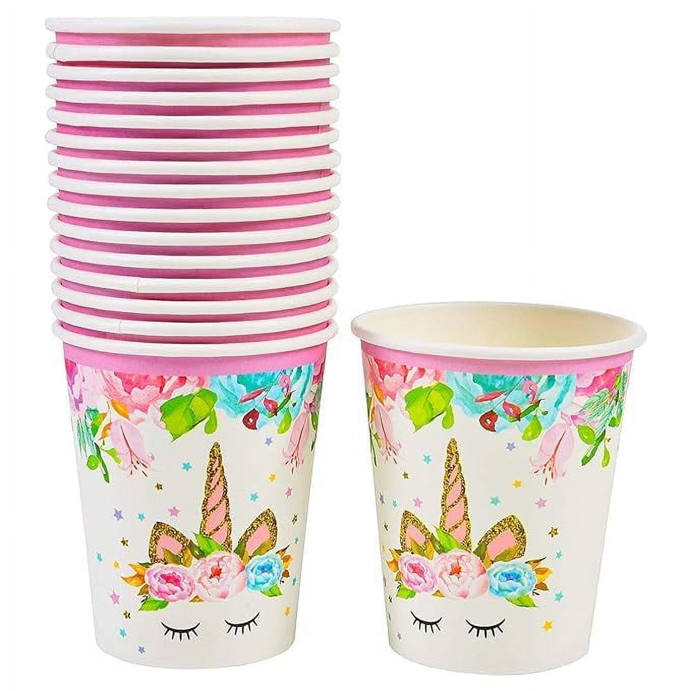 Lalantopparties Unicorn Theme Paper Cups Unicorn Theme Disposable Paper ...