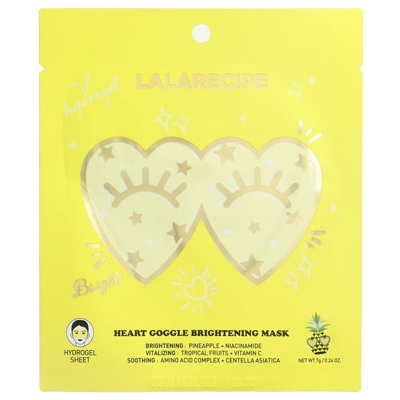 Lalarecipe Heart Goggle Brightening Beauty Mask, 1 Sheet, 0.24 oz (7 g)