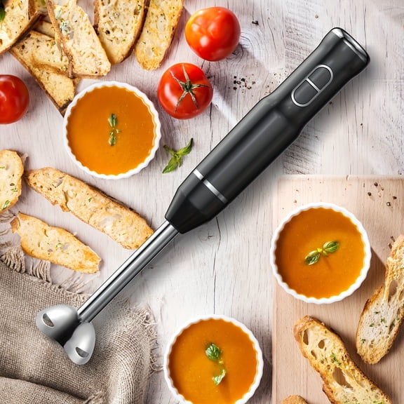 Lalayuan 400W Corded Handheld Immersion Blender, 2-Speed Turbo Stick Mixer with Detachable Base, 304 Stainless Steel Blades for Soup, Smoothies & Baby Food Puree
