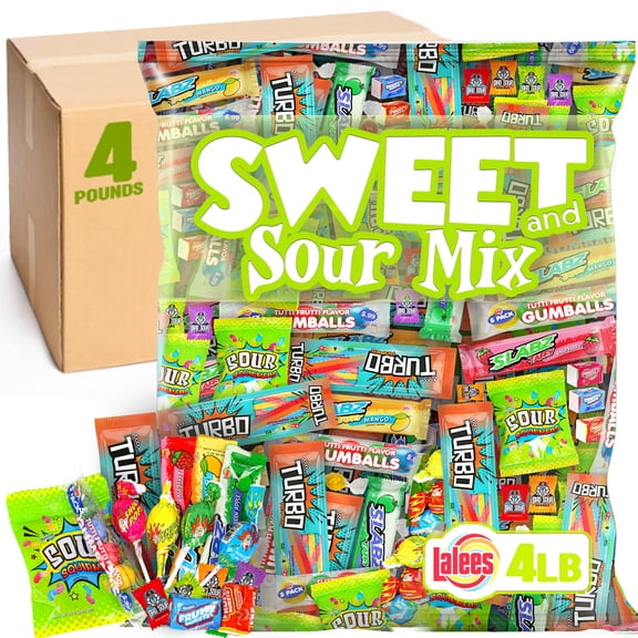 Lalees Sweet and Sour Mix - 4 Pounds - Pinata Candy Assortment - Birthday Party Favors - Novelty Fun Candies