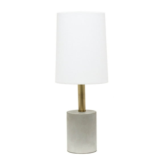 Lalia Decorative Elegance Antique Brass Concrete Table Lamp - Linen Shade, White