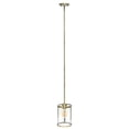 thumbnail image 1 of Lalia Home 1-Light 9.25in. Modern Farmhouse Adjustable Hanging Cylindrical Clear Glass Pendant Fixture with Metal Accents for Kitchen Island Foyer Dining Room Hallway Bedroom Living Room, Anti, 1 of 1