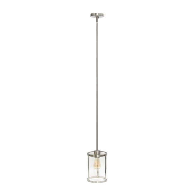 Brushed Nickel Adjustable Farmhouse Glass Pendant Light
