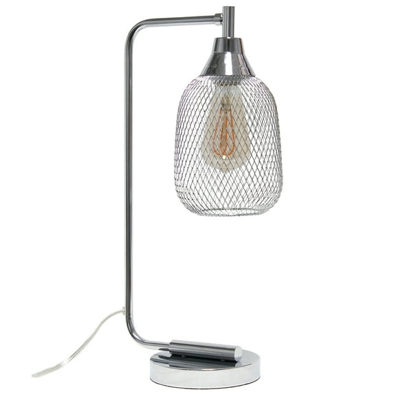 Lalia Home 19" Industrial Mesh Desk Lamp, Chrome