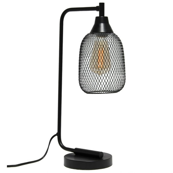 Lalia Home 19" Industrial Mesh Desk Lamp, Matte Black