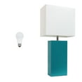 thumbnail image 1 of Lalia Home 21" Leather Modern Bedside Table Lamp with LED Bulb, Teal, 1 of 6