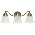 thumbnail image 1 of Lalia Home 3 Light Curved Metal and Alabaster White Glass Shade Vanity, Antique Brass, 1 of 7