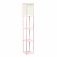 thumbnail image 1 of Lalia Home 62.5" Column Shelf Floor Lamp with Linen Shade, Light Pink, 1 of 10