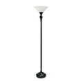 thumbnail image 1 of Lalia Home 71" Classic 1-Light Torchiere Floor Lamp with Marbleized Glass Shade, Restoration Bronze, 1 of 10