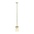 thumbnail image 1 of Lalia Home 9.25" Studio Loft 1-Light Adjustable Hanging Clear Glass Pendant Fixture, Gold, 1 of 8