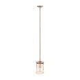 thumbnail image 1 of Lalia Home 9.25" Studio Loft 1-Light Adjustable Hanging Clear Glass Pendant Fixture, Rose Gold, 1 of 8