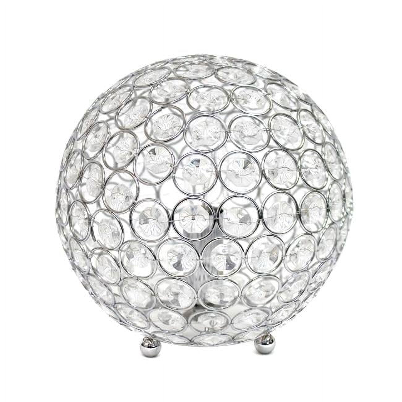 8" Chrome Crystal Orb Nightstand Lamp with Adjustable Toggle Control