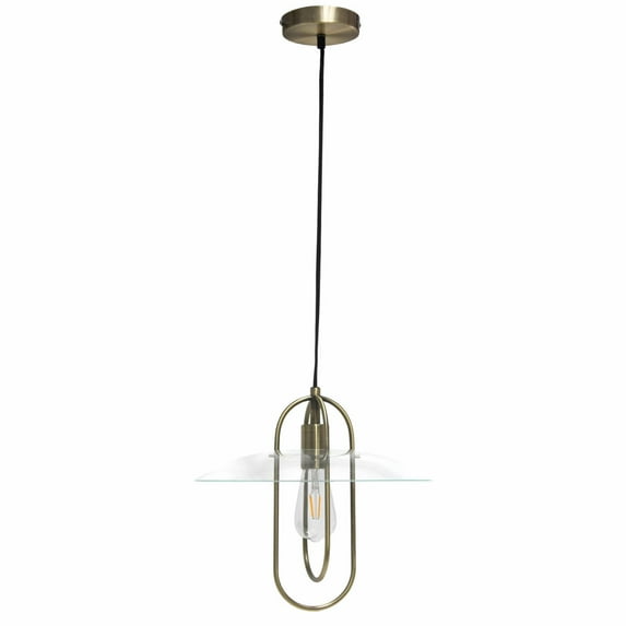 Lalia Home Iron 1 Light Elongated Pendant in Antique Brass