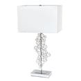 thumbnail image 1 of Lalia Home Lumiluxxe 26.25in. Tall Contemporary Crystal Glitz and Chrome Glam Table Lamp with White Fabric Rectangular Shade for Living Room, Bedroom, Entryway, Foyer,, 1 of 1