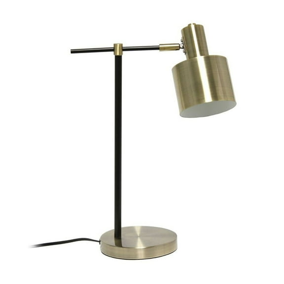 Lalia Home Mid Century Modern Industrial Metal Table Lamp With On - Off Rocker Switch - Antique Brass