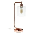 thumbnail image 1 of Lalia Home Modern Iron Desk Lamp with USB Port and Glass Shade - Rose Gold, 1 of 11