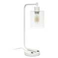 thumbnail image 1 of Lalia Home Modern Iron Desk Lamp with USB Port and Glass Shade White, 1 of 8