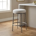 thumbnail image 1 of Lalia Modern Upholstered Backless Counter Height Bar Stool with Metal Frame, Gunmetal, 1 of 9