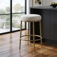 thumbnail image 1 of Lalia Modern Upholstered Backless Counter Height Bar Stool with Metal Frame, Matte Gold, 1 of 9
