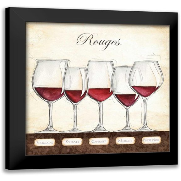 Laliberte, Andrea 12x12 Black Modern Framed Museum Art Print Titled - Les Vins Rouges